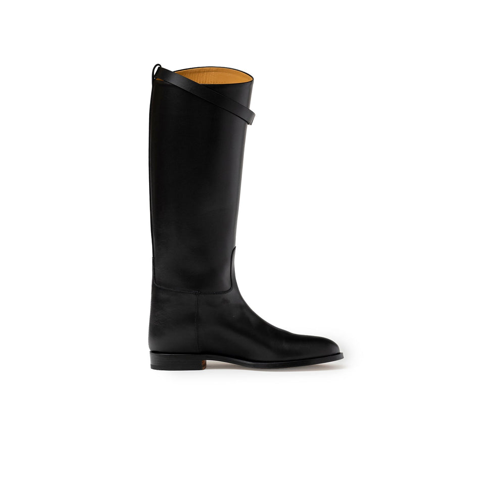 Hermes Kelly Jumping Boot Black Box Palladium Plated