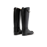 Hermes Kelly Jumping Boot Black Box Palladium Plated