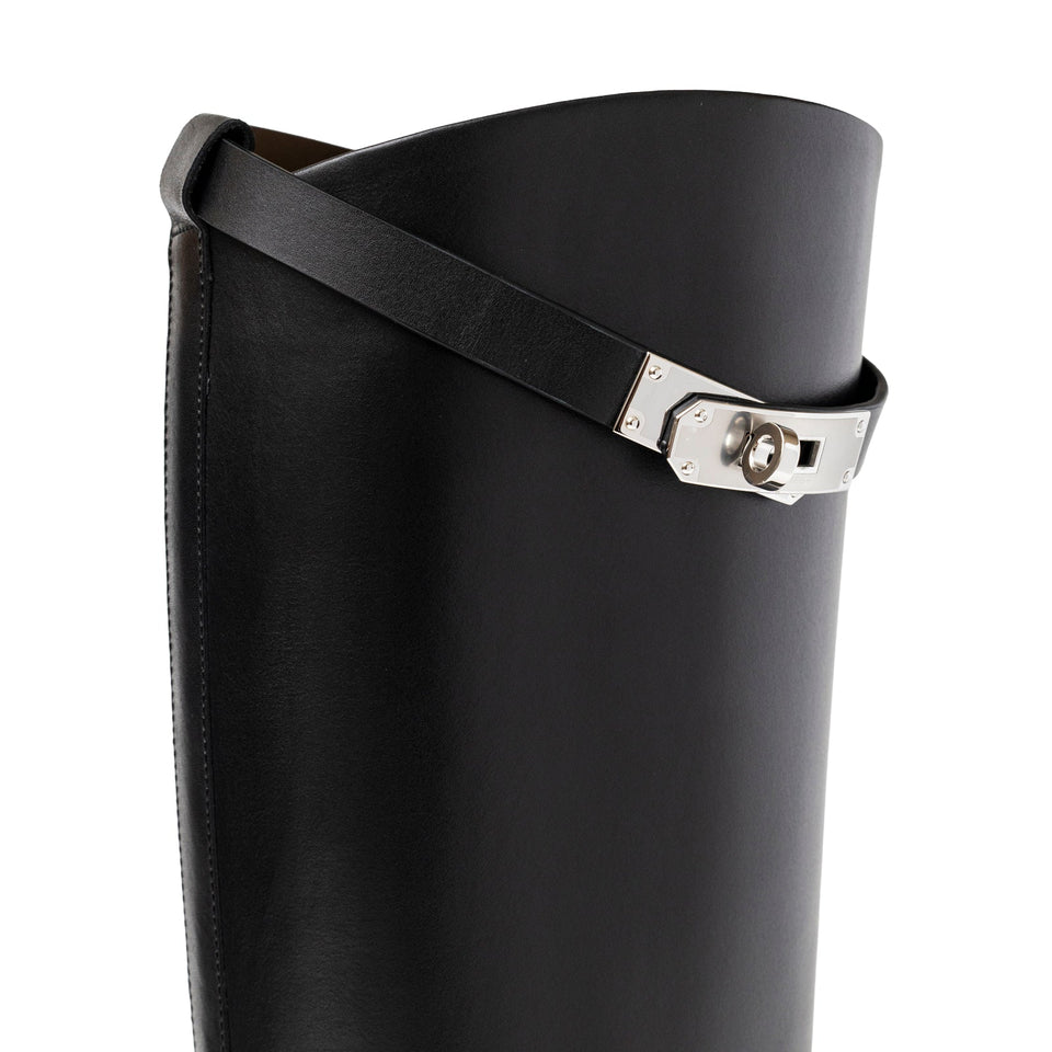 Hermes Kelly Jumping Boot Black Box Palladium Plated