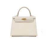 Hermes Kelly 25 Sellier Epsom Craie Permabrass Hardware