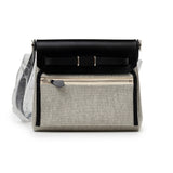 Hermes Mini Herbag Zip 20 Ecru/Black Toile and Vache Hunter Palladium Hardware