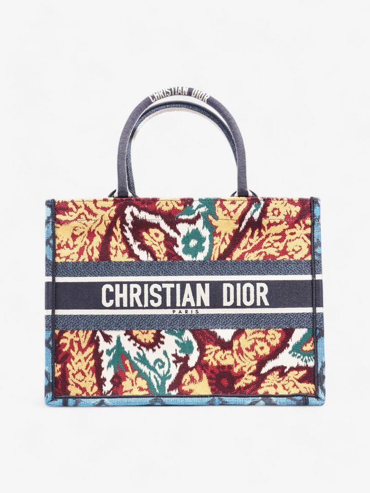 Christian Dior Book Tote Blue / Paisley Multicolour Canvas Medium