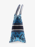 Christian Dior Book Tote Blue / Paisley Multicolour Canvas Medium