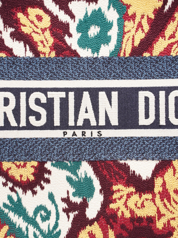 Christian Dior Book Tote Blue / Paisley Multicolour Canvas Medium