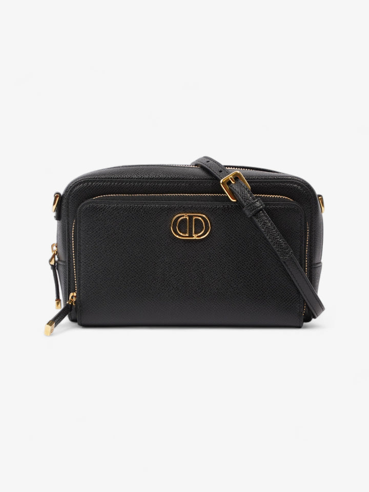 Christian Dior Caro Double Pouch Bag Black Leather