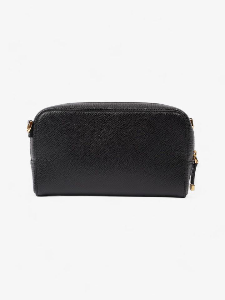 Christian Dior Caro Double Pouch Bag Black Leather