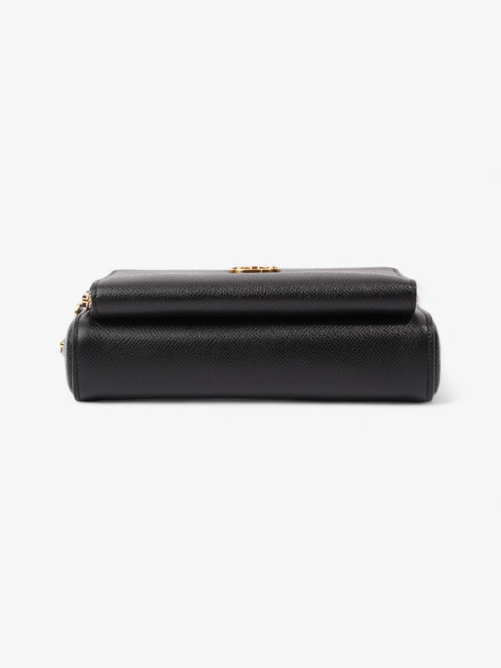 Christian Dior Caro Double Pouch Bag Black Leather