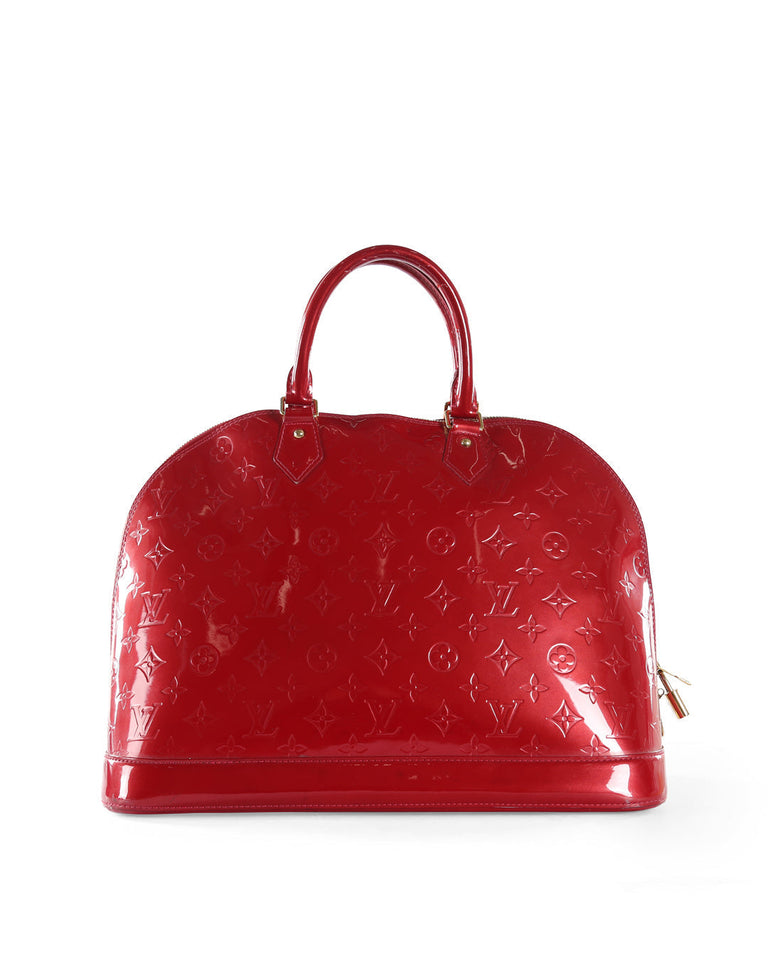 Louis Vuitton Red Patent Leather Alma GM Bag