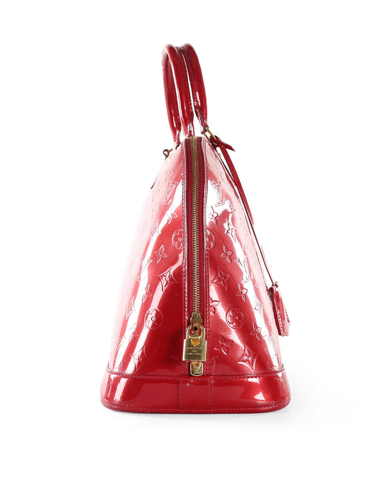 Louis Vuitton Red Patent Leather Alma GM Bag