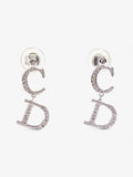 Christian Dior CD Logo Earrings Silver Base Metal