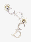 Christian Dior CD Logo Earrings Silver Base Metal