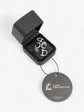 Christian Dior CD Logo Earrings Silver Base Metal