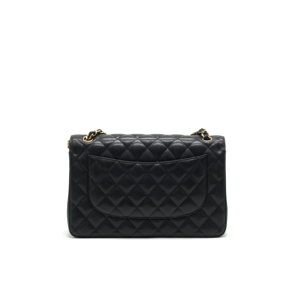 Chanel JUMBO CLASSIC DOUBLE FLAP IN CAVIAR BLACK