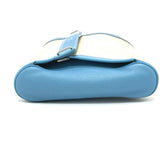 Hermes Clutch bag Toile Ash / Taurillon Clemence blue Equi Pouch Women