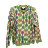 Gucci sweater 713571 wool green GG Studs mens