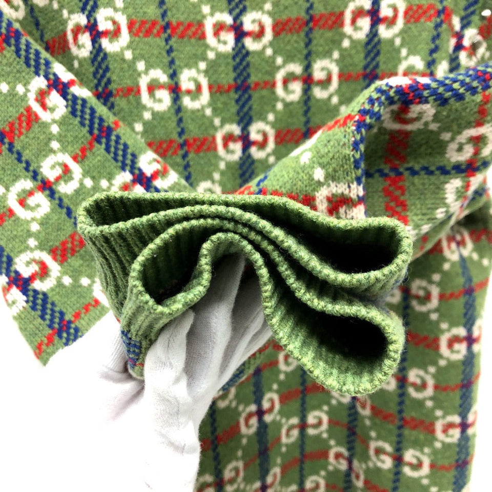Gucci sweater 713571 wool green GG Studs mens