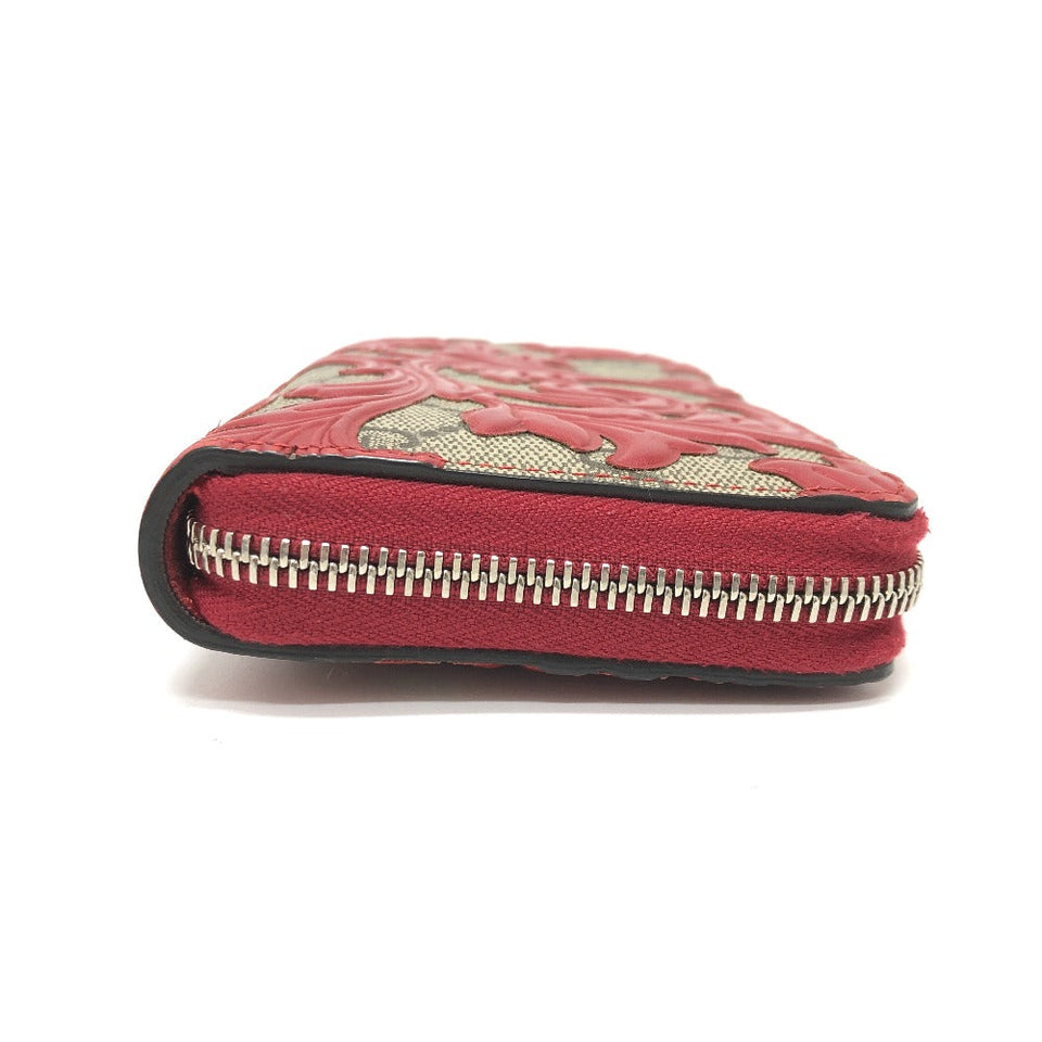 Gucci Long Wallet Purse 410102 GG Supreme Canvas Red x brown GG Supreme Women