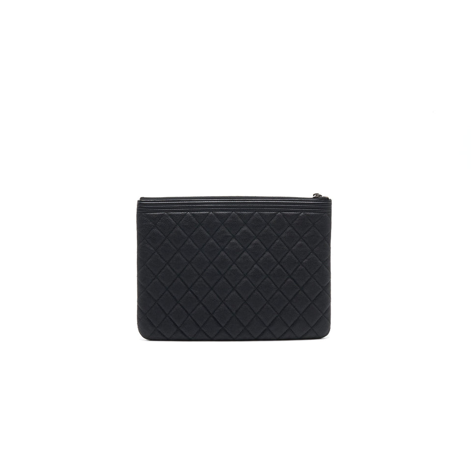 Chanel Boy Pouch Cavier Black