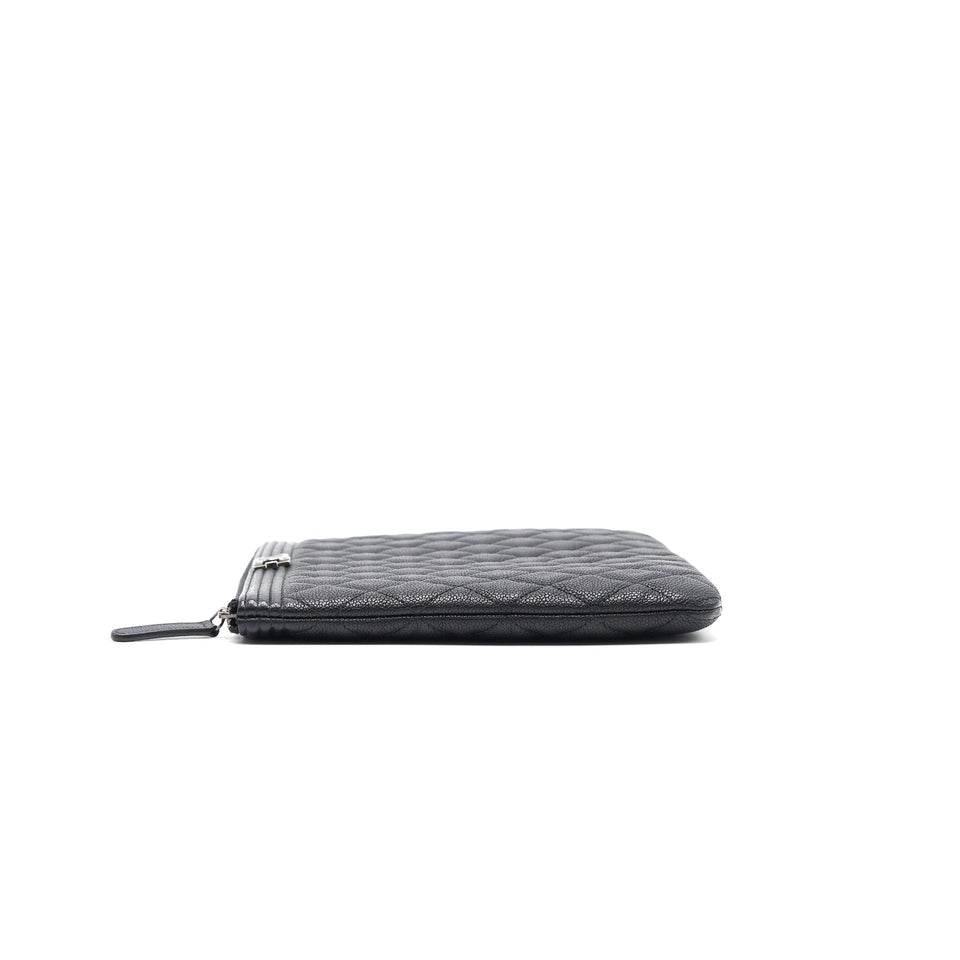 Chanel Boy Pouch Cavier Black