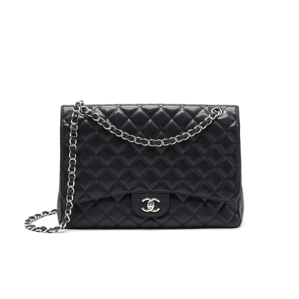 Chanel Cavier Classic Maxi Single Flap bag Black