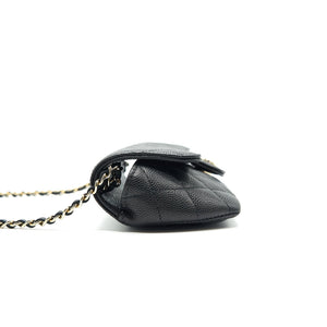 Chanel Glasses Case With Chain Caviar Black L
