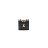 Chanel Lambskin Quilted Mini Trendy CC Chain Wallet Black