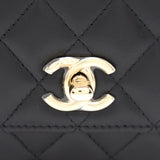 Chanel Lambskin Quilted Mini Trendy CC Chain Wallet Black