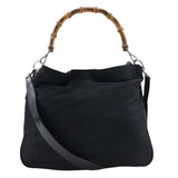 Gucci Handbag 001.2123.1577 Nylon Canvas, Bamboo black Women