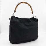 Gucci Handbag 001.2123.1577 Nylon Canvas, Bamboo black Women