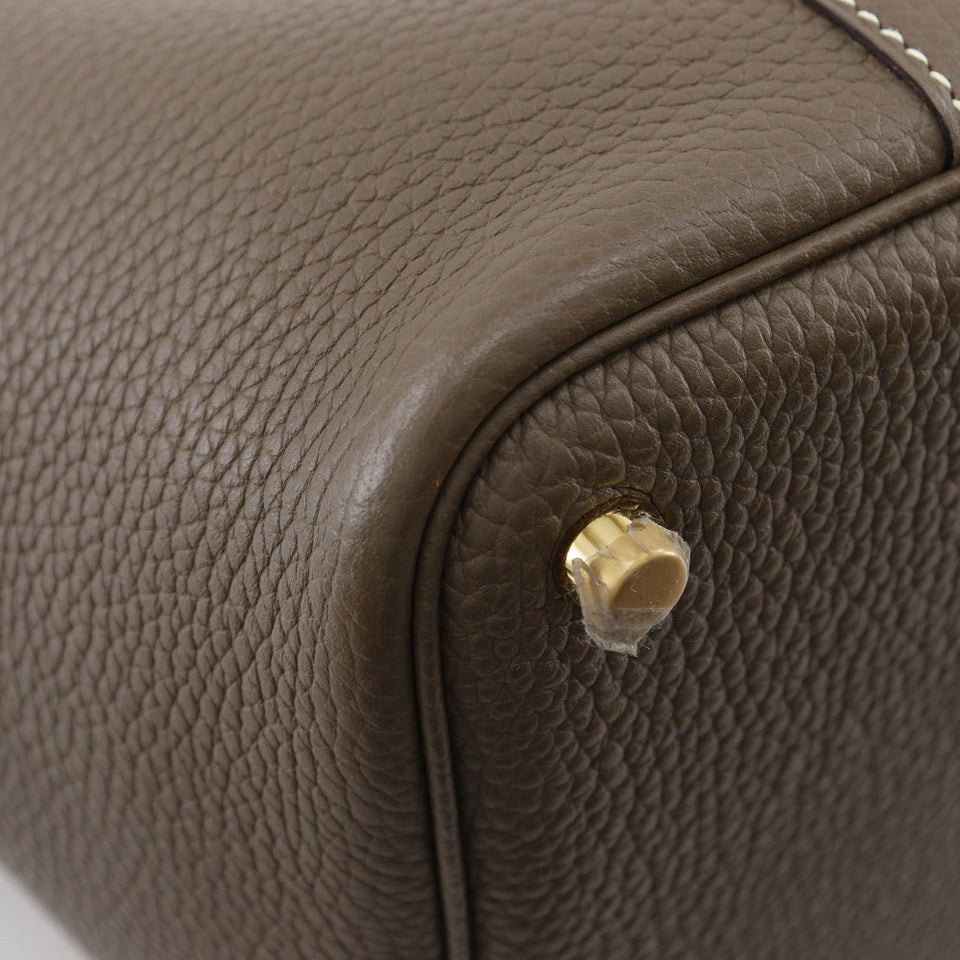 Hermes Handbag Taurillon Clemence Gold Metal Picotan Rock 18 PM