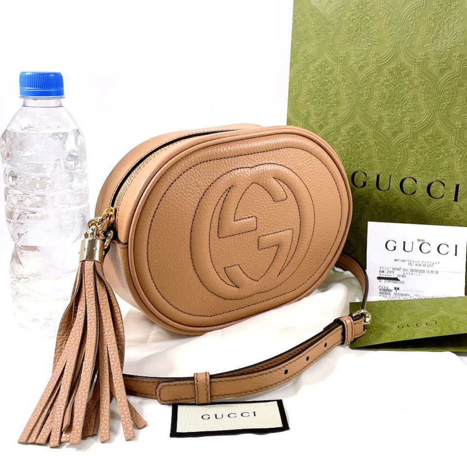Gucci Shoulder Bag 747779 leather beige Soho