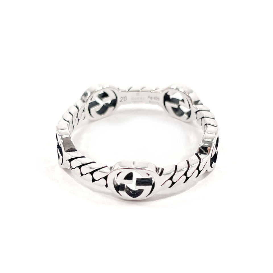 Gucci Ring Silver925 Silver Interlocking G