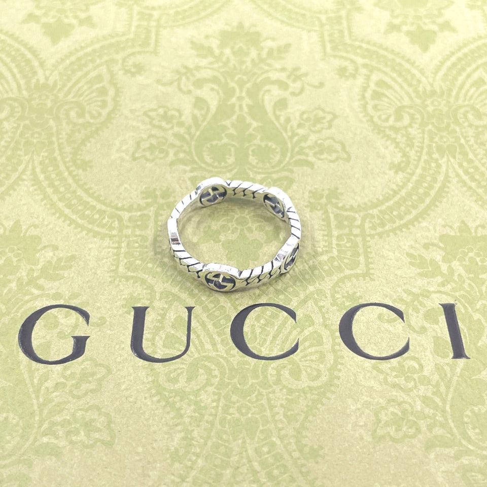Gucci Ring Silver925 Silver Interlocking G