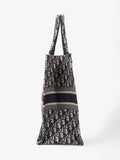 Christian Dior Book Tote Ecru / Blue Oblique Canvas Large