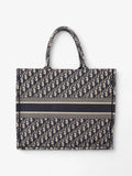 Christian Dior Book Tote Ecru / Blue Oblique Canvas Large