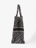 Christian Dior Book Tote Ecru / Blue Oblique Canvas Large