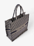 Christian Dior Book Tote Ecru / Blue Oblique Canvas Large