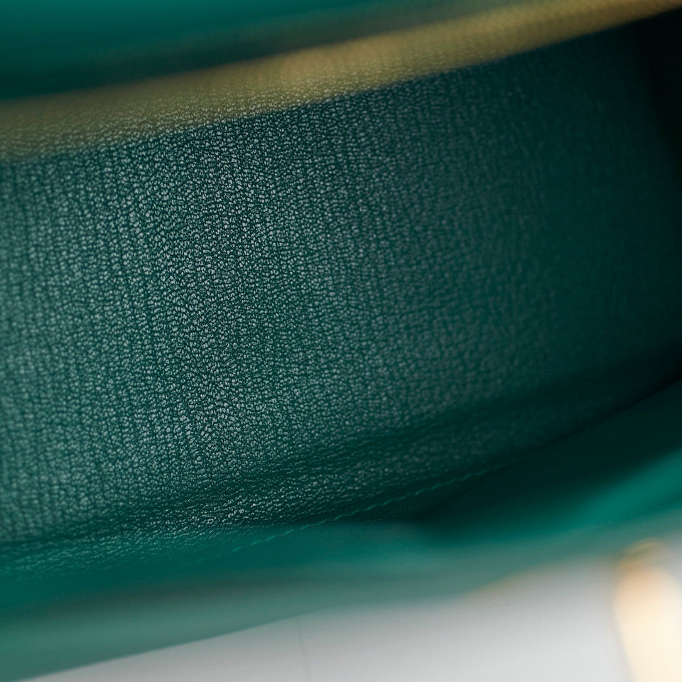 Hermes Kelly 28 Malachite Togo C Stamp
