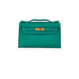 Hermes Kelly Pochette Vert Verone Swift - C Stamp