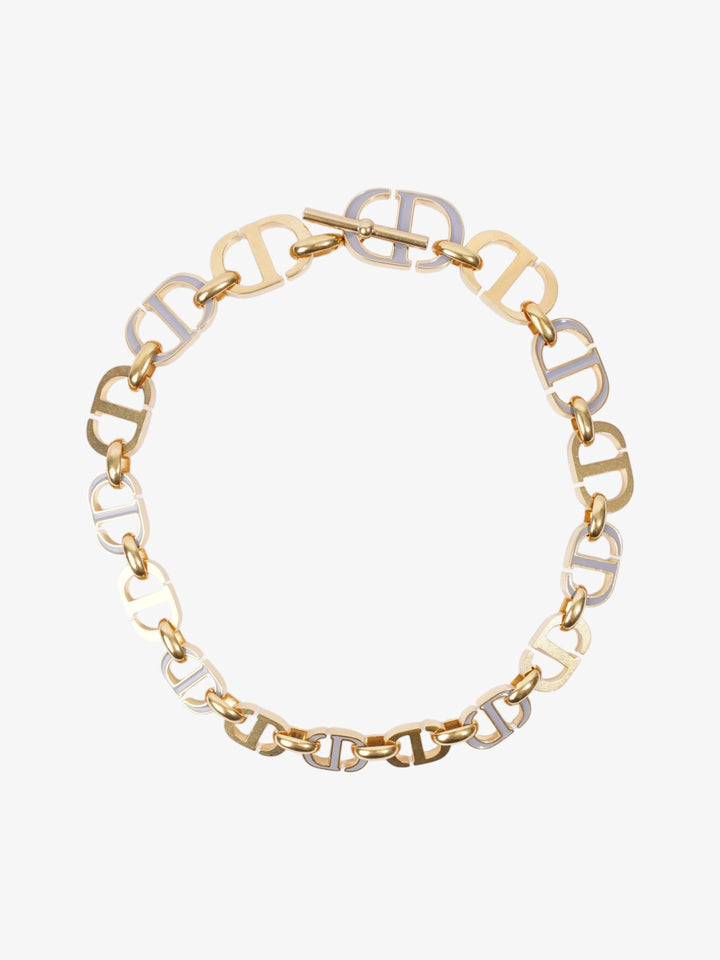 Christian Dior CD Link Chocker Gold / Grey Base Metal