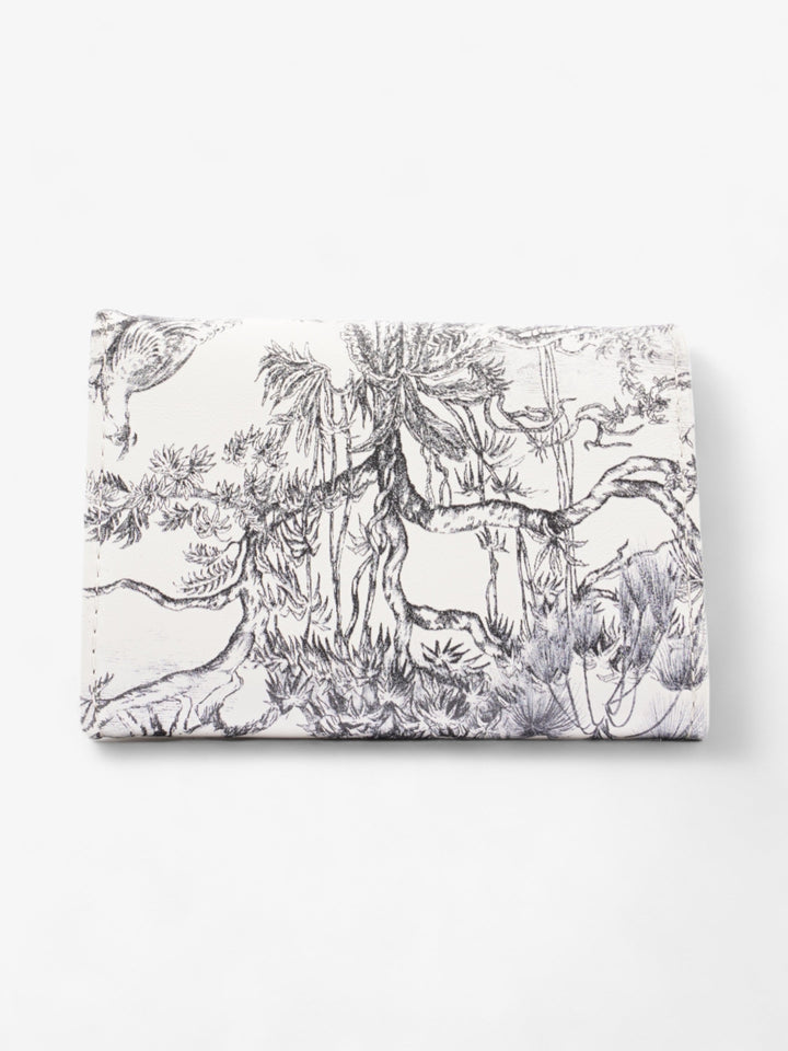 Christian Dior Caro Elephant Wallet Black / White Coated Canvas