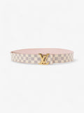 Louis Vuitton LV Iconic Reversible Belt Damier Azur / Rose Ballerine Coated Canvas 80cm / 32"