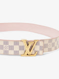 Louis Vuitton LV Iconic Reversible Belt Damier Azur / Rose Ballerine Coated Canvas 80cm / 32"