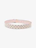 Louis Vuitton LV Iconic Reversible Belt Damier Azur / Rose Ballerine Coated Canvas 80cm / 32"