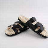 Hermes Chypre Mens Shearling Size 42 Black/White