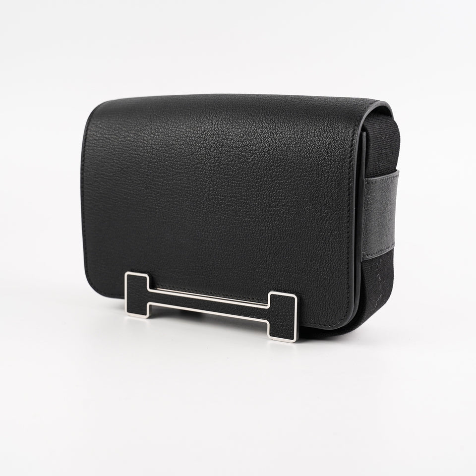 Hermes Geta Chevre Mysore Noir - B Stamp
