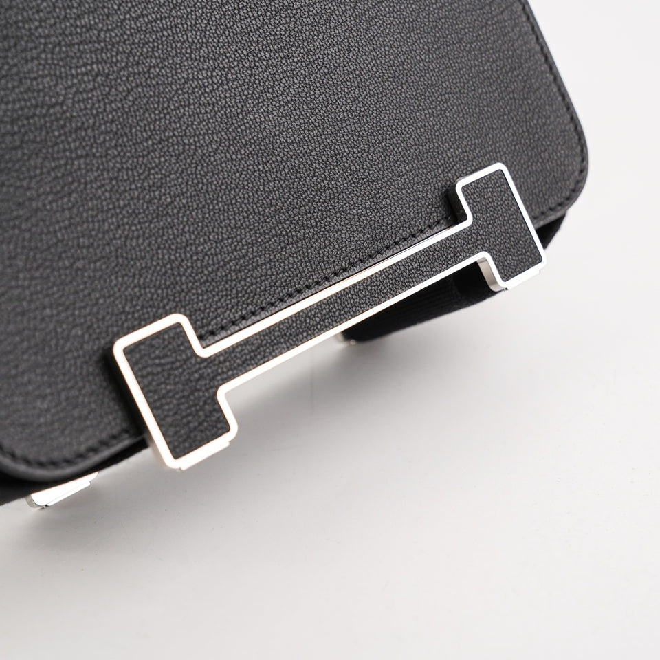 Hermes Geta Chevre Mysore Noir - B Stamp