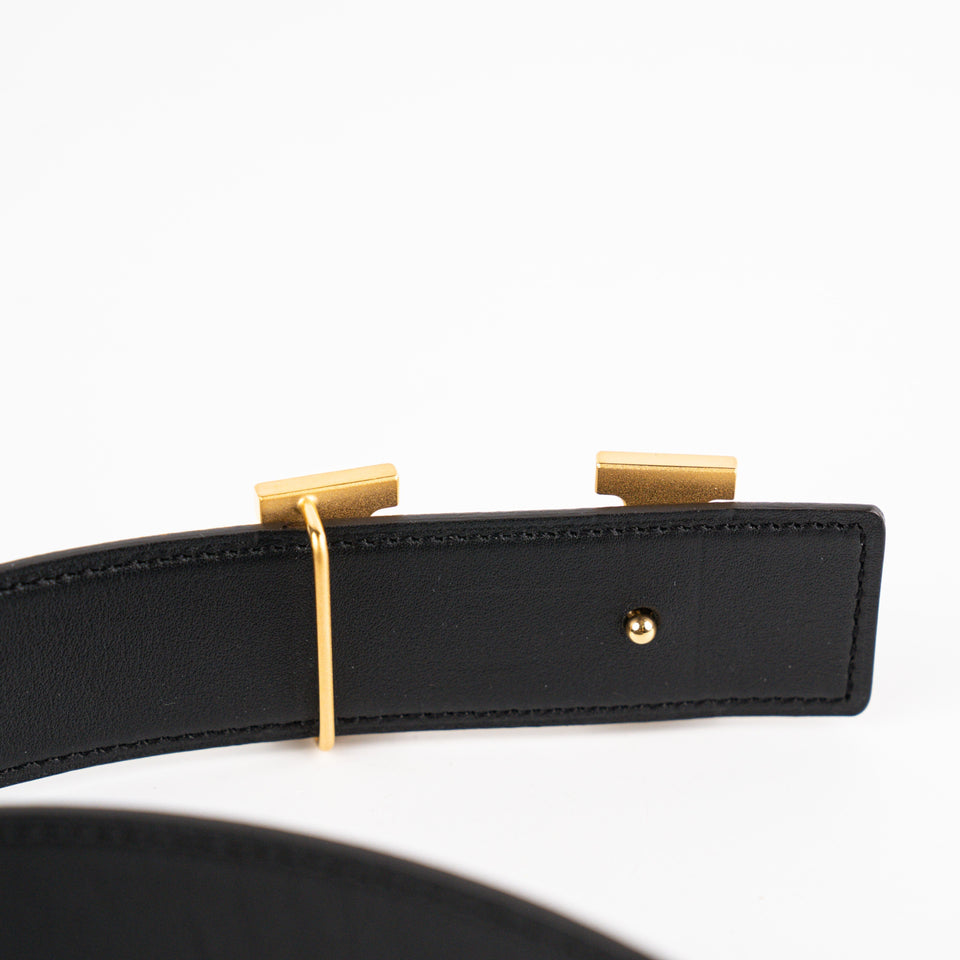 Hermes 32mm Reversible Belt Swift/Epsom - Noir/Chocolat (80cm)