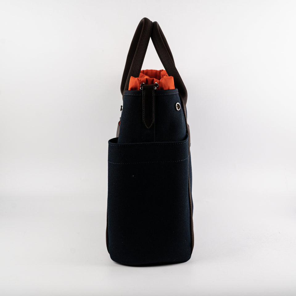 Hermes Canvas The Grooming Bag Navy