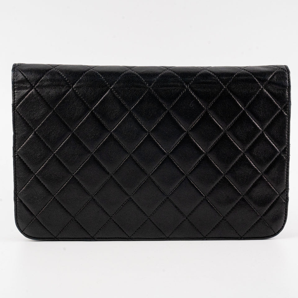 Chanel Vintage Flap Clutch Shoulder Bag Black